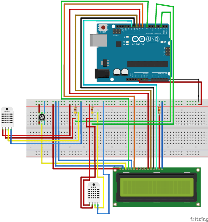 2 Sensores DHT22 en placa Arduino Uno con LCD - Displays - Arduino Forum