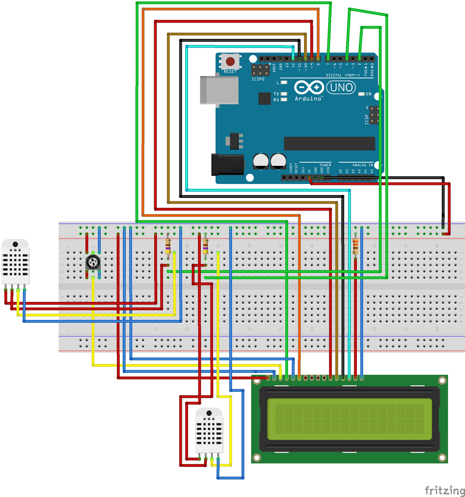 2 Sensores DHT22 en placa Arduino Uno con LCD - Displays - Arduino Forum