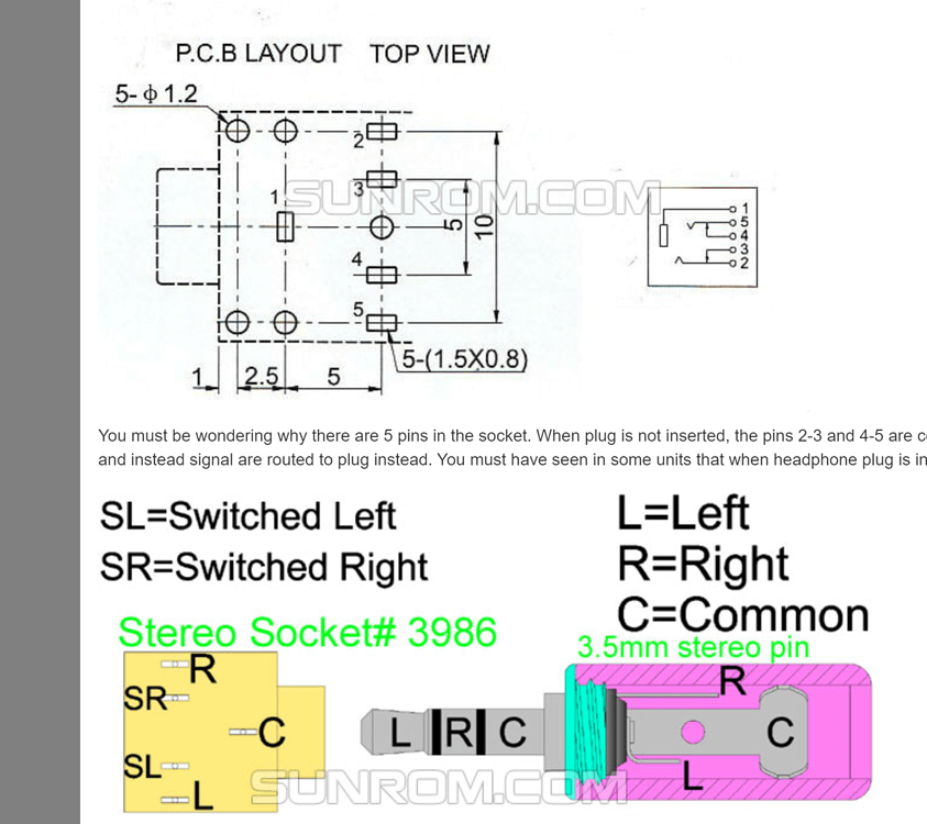 How to hook up a 3.5mm audio jack to a circuit to read in analog input ...
