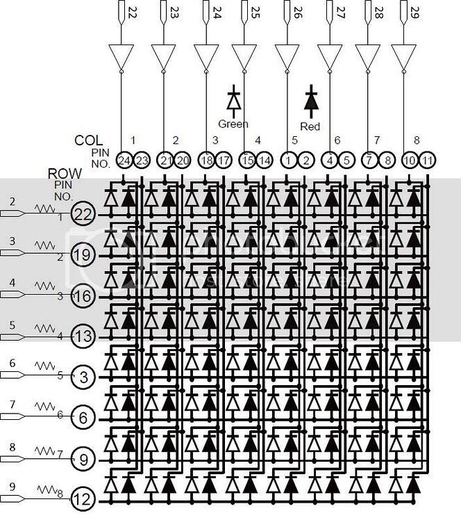 Common Anode 8x8 LED Array - LEDs and Multiplexing - Arduino Forum