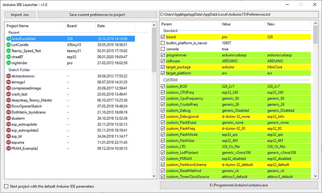 Arduino IDE Launcher (with board settings) - Showcase - Arduino Forum