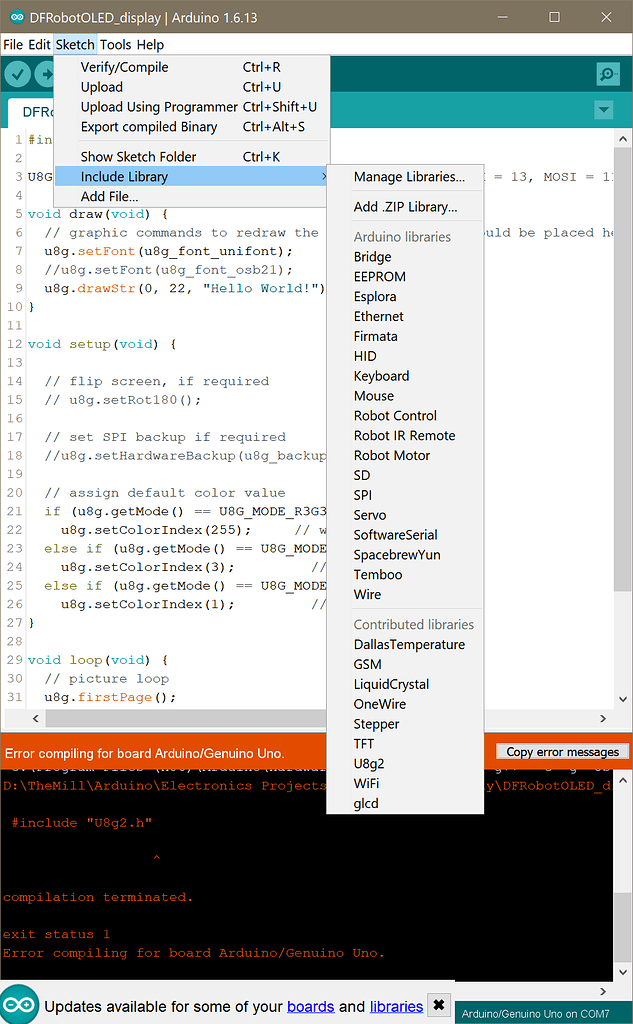 Compiler can't find what's there - IDE 1.x - Arduino Forum
