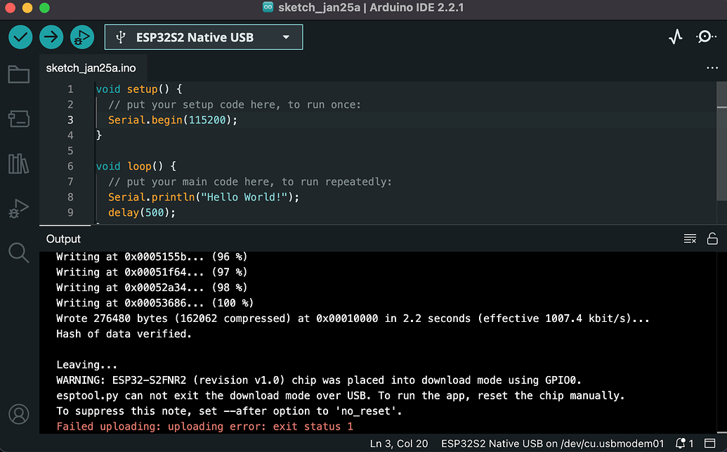 Connection problem with ESP32S2 mini - General Guidance - Arduino Forum