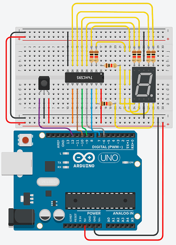 Adjusting brightness of 1-digit 7-segment indicator with 74HC595 ...