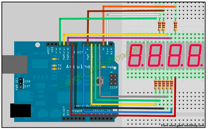 4 digit 7 segment display - LEDs and Multiplexing - Arduino Forum