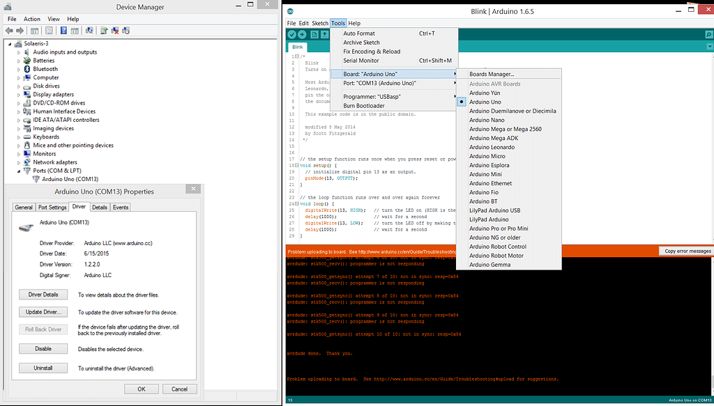 stk500 Connection ERROR (Tried all previous post fixes) - IDE 1.x ...