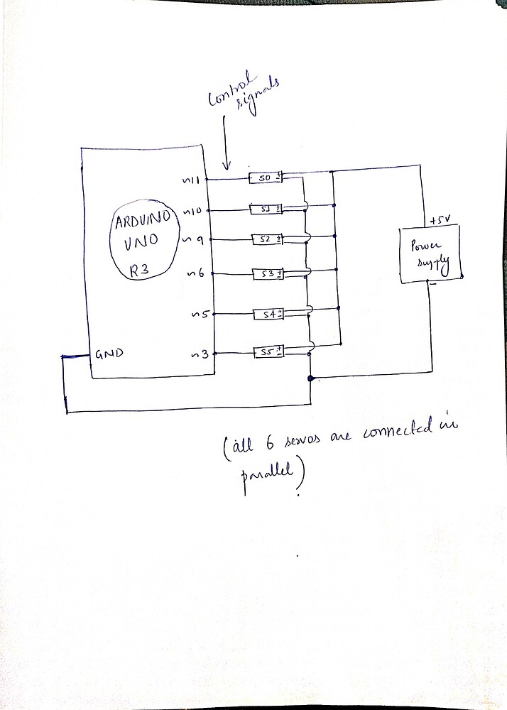 6 servo motors with arduino uno r3 with external power supply - General ...