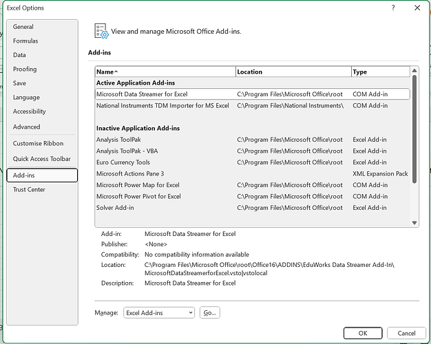 Streaming to excel - Interfacing w/ Software on the Computer - Arduino ...