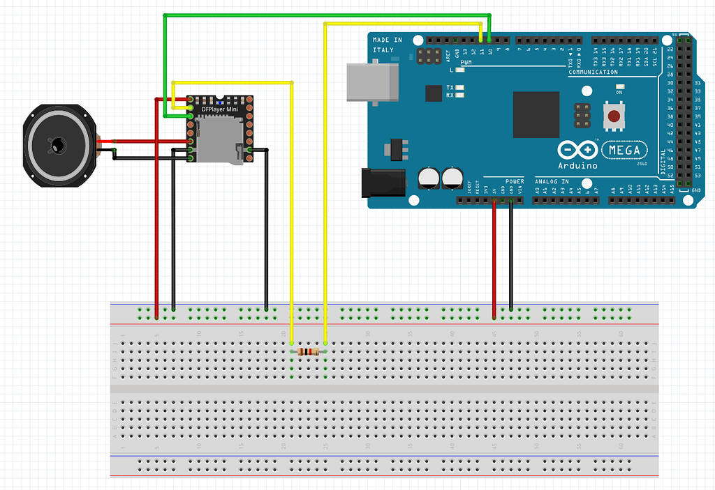 Arduino mega + mp3 shield + external power supply = strange noises