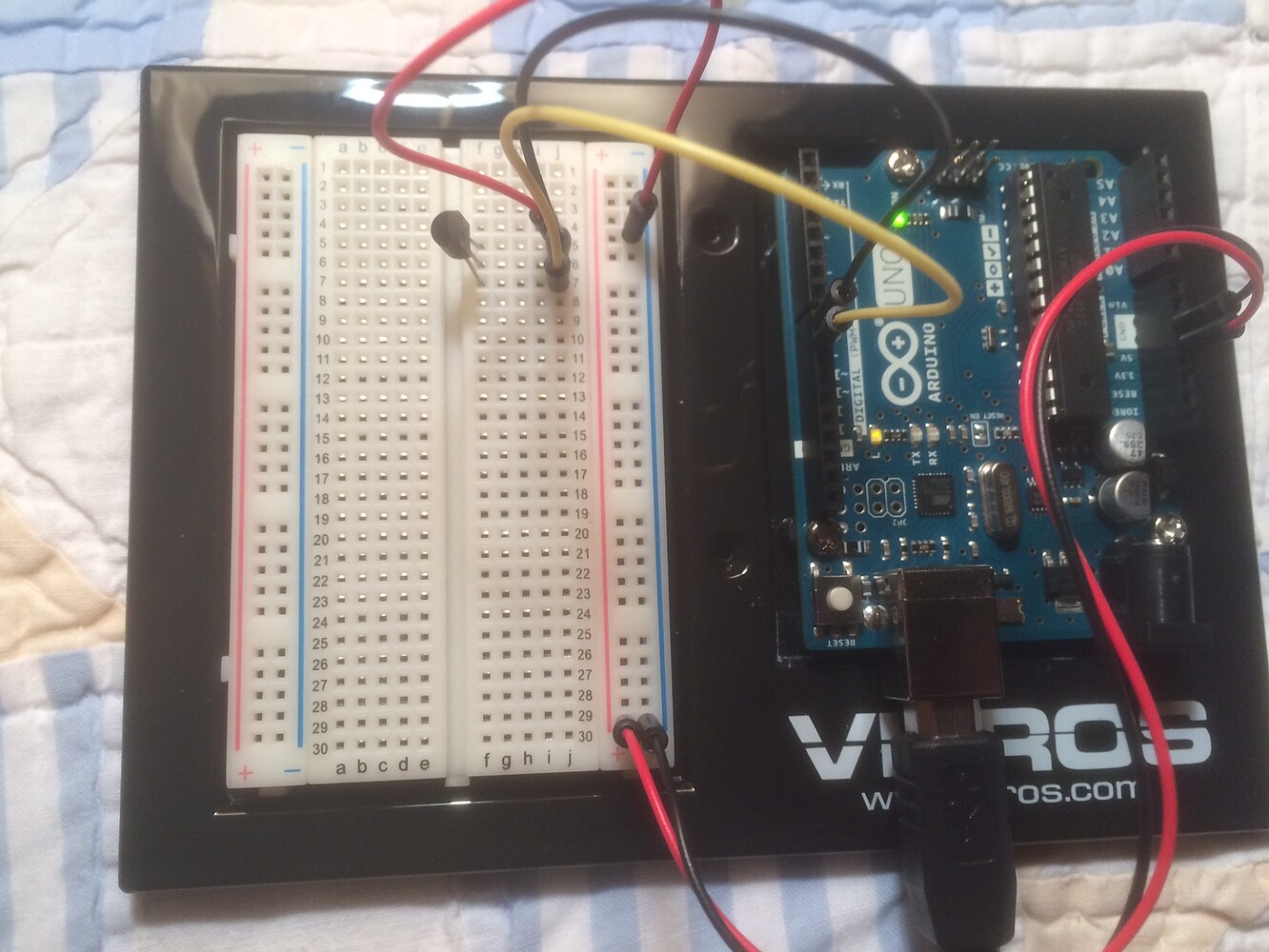 Sketch 7 - Temperature sensor using serial port window showing high ...