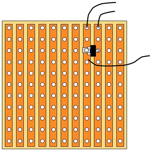 Mount FET on strip board