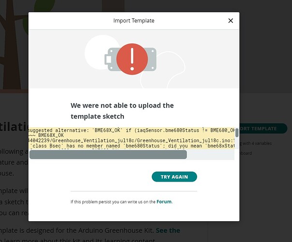 Error Ventilation tempate