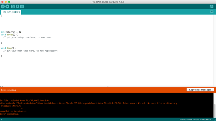 Getting adafruit motor shield v2 library to work. HELP ...