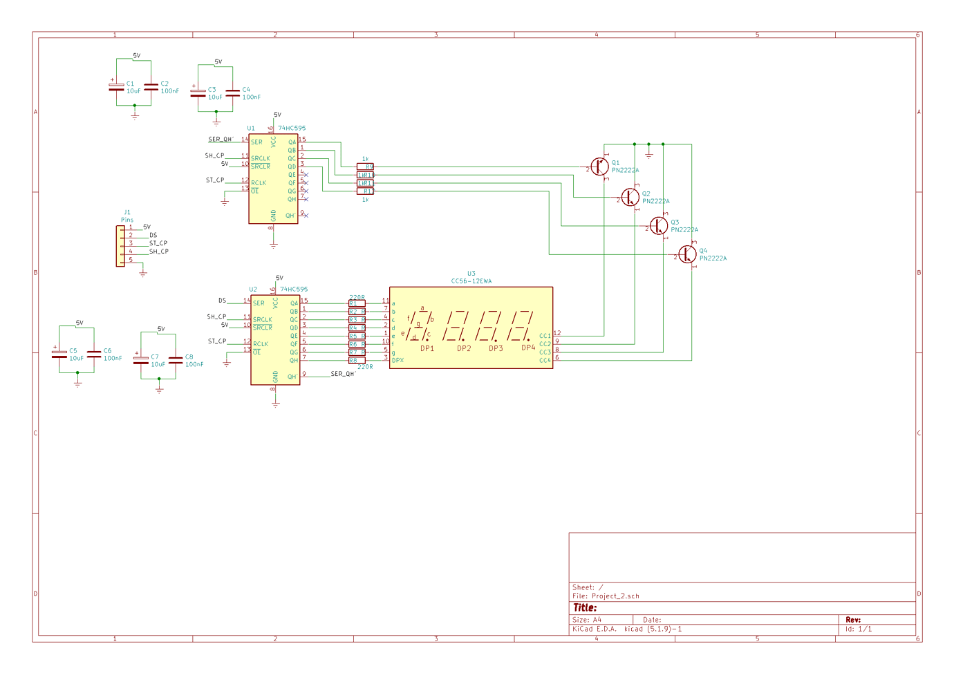 Review electronics circuits with 7 segment display+74hc595 - Displays ...
