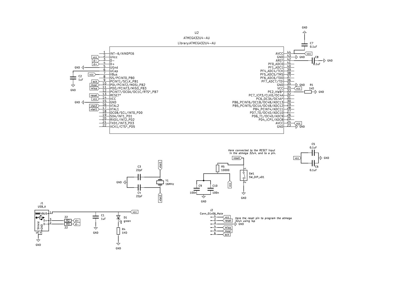 Atmega32u4, usb and isp-icsp connection - 3rd Party Boards - Arduino Forum