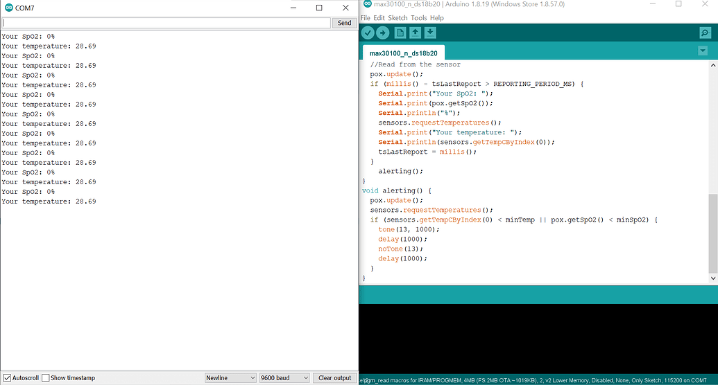 How to programming buzzer on NodeMCU ESP8266 with MAX30100 and DS18B20 ...
