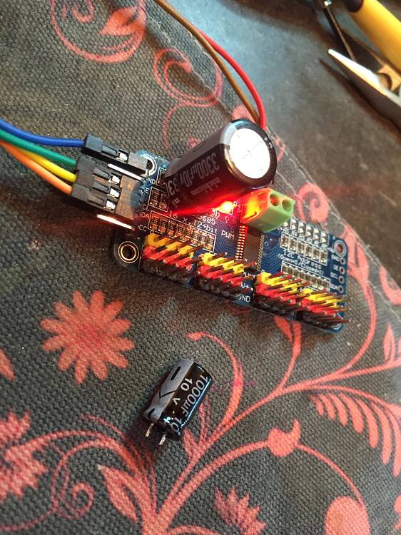 New library for the PCA9685 16-channel PWM driver module, feedback ...