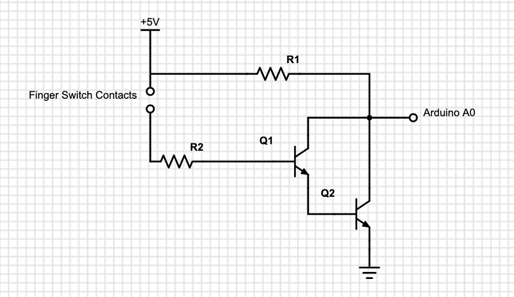 Finger switch using Darlington pair works on USB power but not external