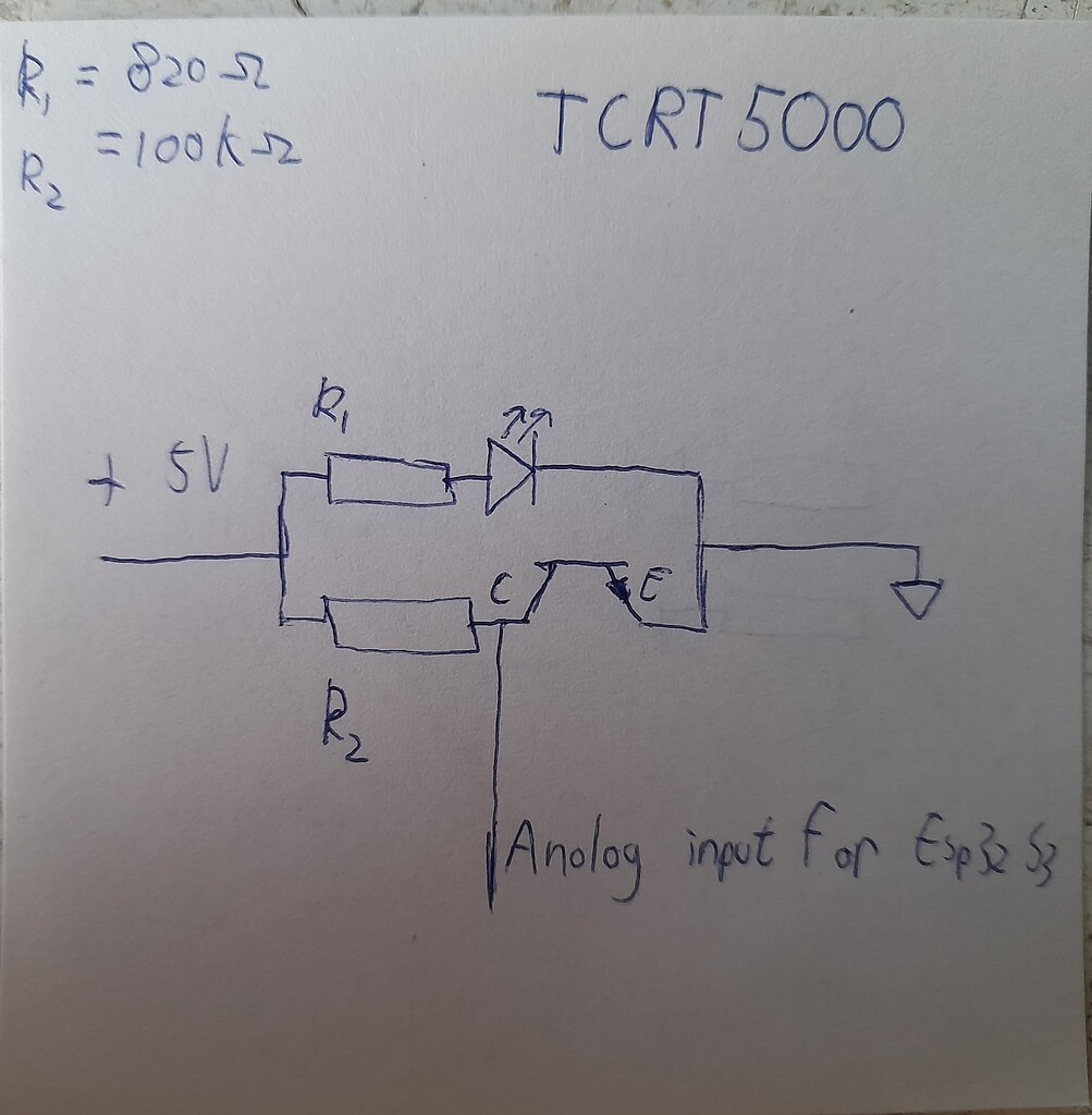 TCRT5000 Circuit For ESP32 S3 - General Electronics - Arduino Forum