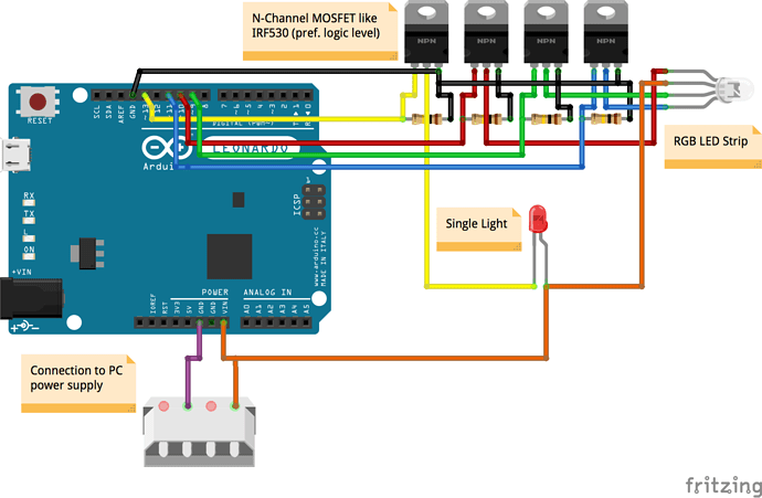 IRF530N + LED stripe + arduino - General Electronics - Arduino Forum