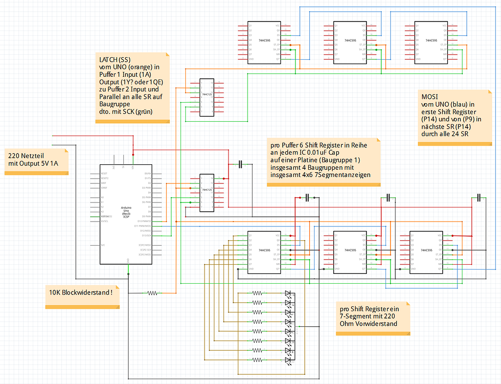 74HC125 Buffer not works with Shift Register 74HC595 Microcontrollers