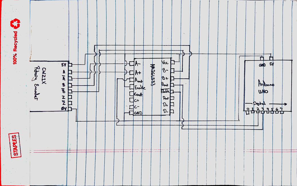 How to hook up 8 wire differential wiring quadrature encoder - Sensors ...