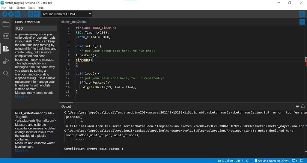 RC6 Win 10 Pro - output window needs line wrap - IDE 2.x - Arduino Forum