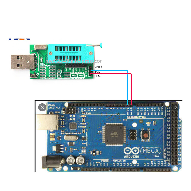 Connect to Arduino Mega 2560 using comm UART with device CH431A - IDE 1 ...