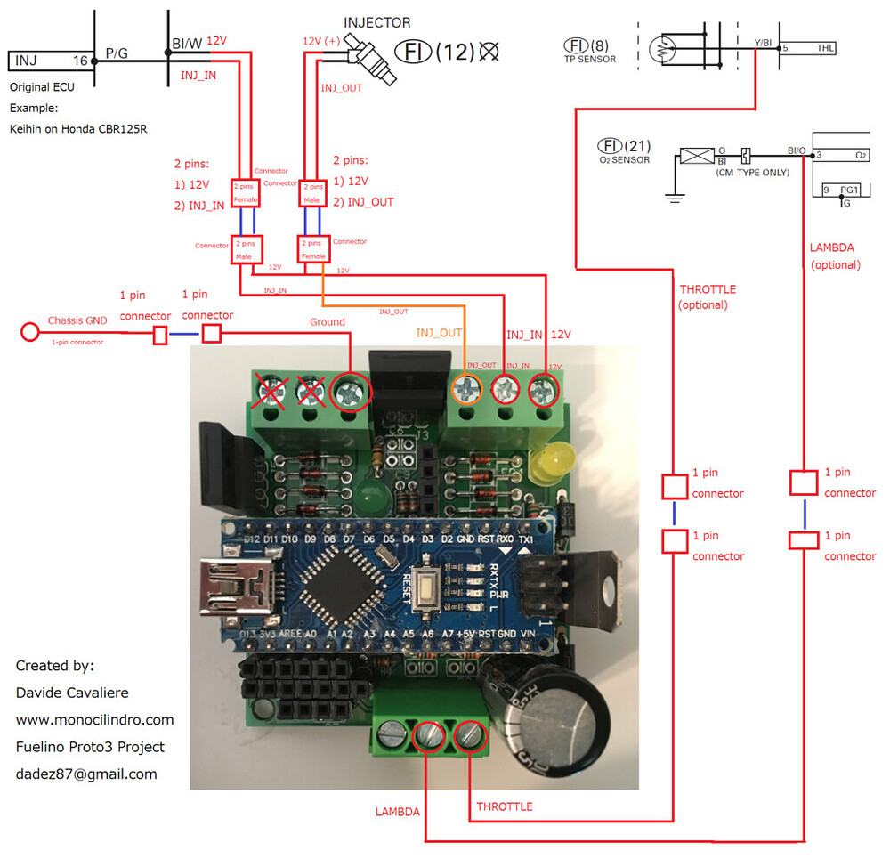 Fuelino for Arduino Nano motorcycle Fuel Injection control and data