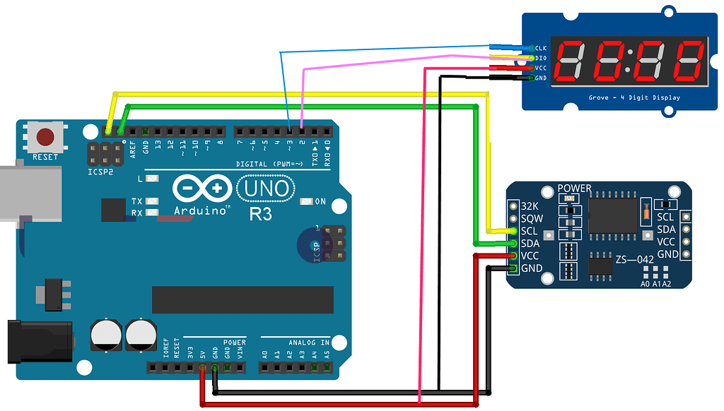 Grove 4 digiti display and RTC DS3231 - Displays - Arduino Forum