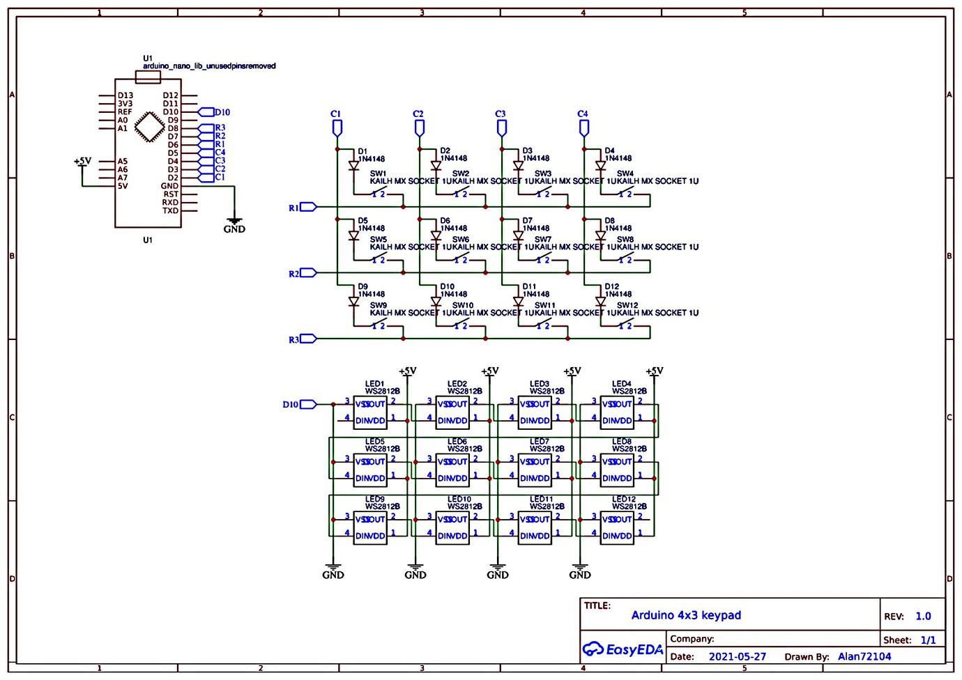 Button matrix using as few pins as possible - General Guidance ...