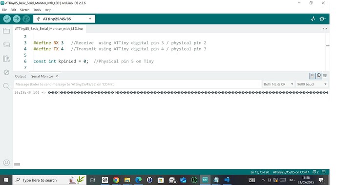 Arduino IDE Serial Monitor Output