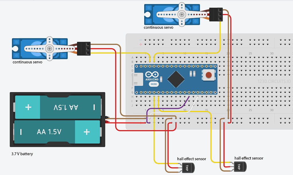 Using hall effect sensor to calculate the rpm of 2 continuous servos Audio Arduino Forum