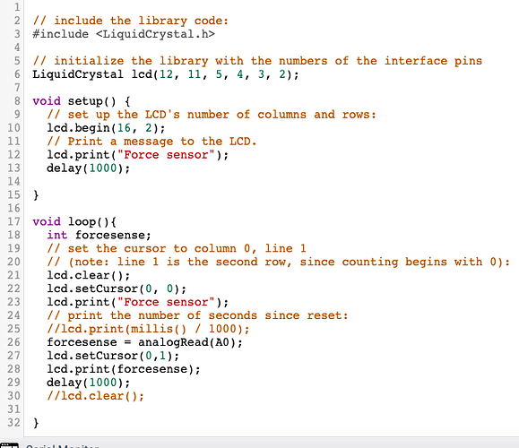 [solved] Can't get LCD to display all FSR measurements - Displays ...
