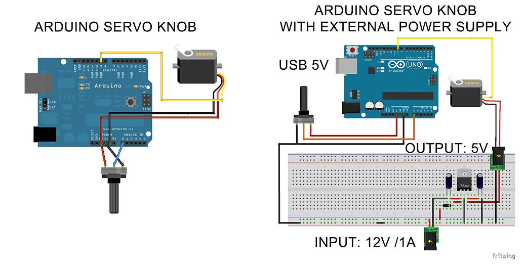 Arduino Servo Knob - with an external power supply [solved] - General ...