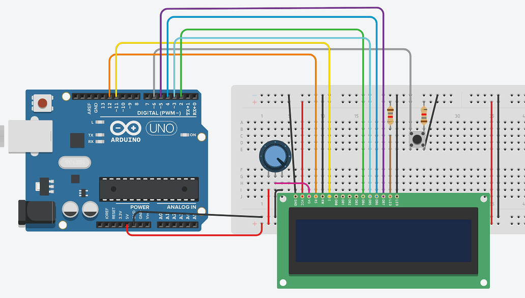 LCD screen supposed to print random message on button press just ...