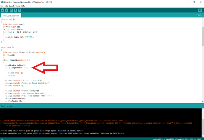 Setting Arduino Pins over the Network - Programming - Arduino Forum