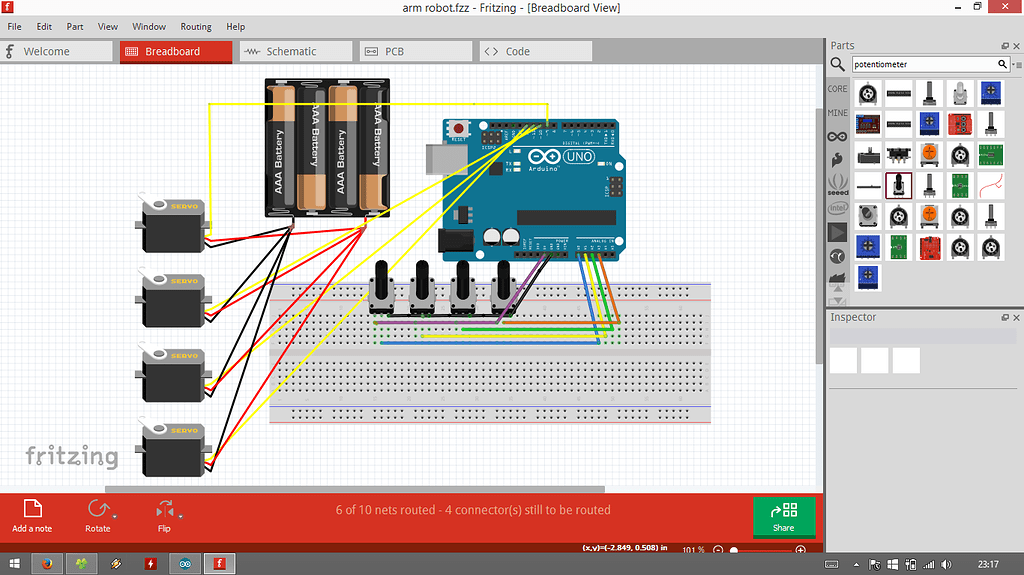 robotic arm with potentiometer Project Guidance Arduino Forum
