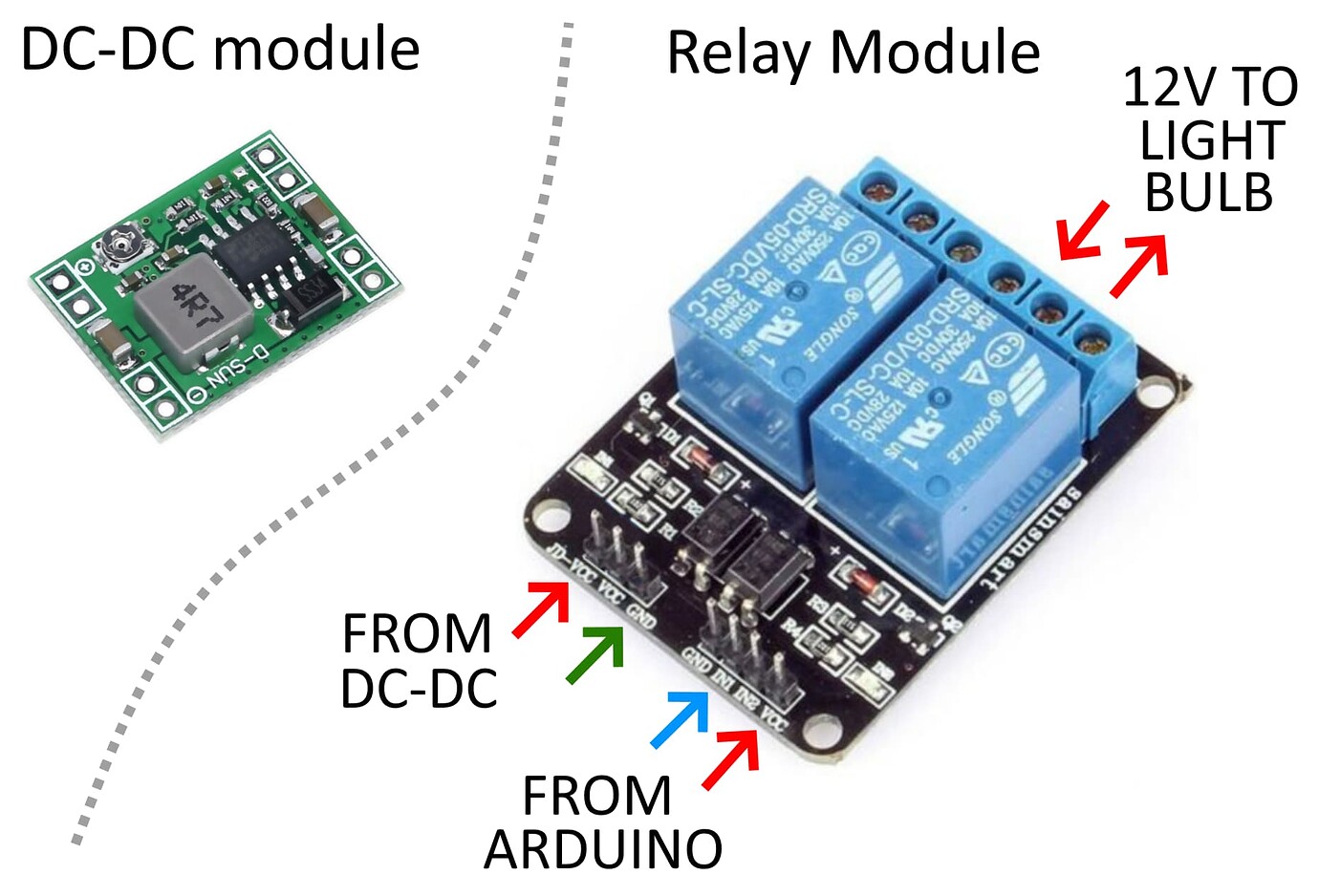 One 12V battery and two DC-DC step down modules? - General Guidance ...