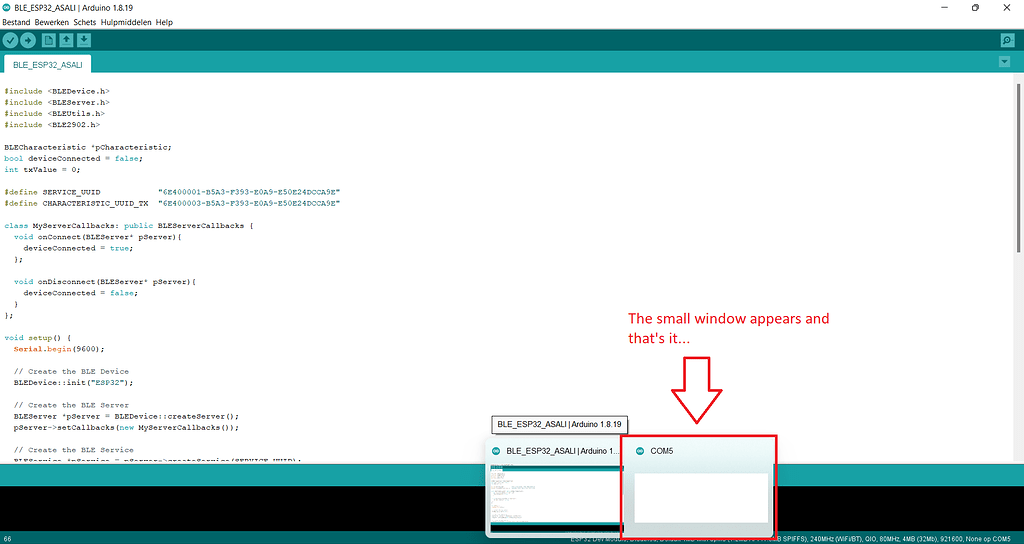 Serial monitor small window is present, but actual window is nowhere to ...