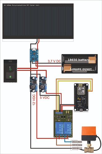CIRCUITO RIEGO ESP 8266 VALVULA MOTORIZADA
