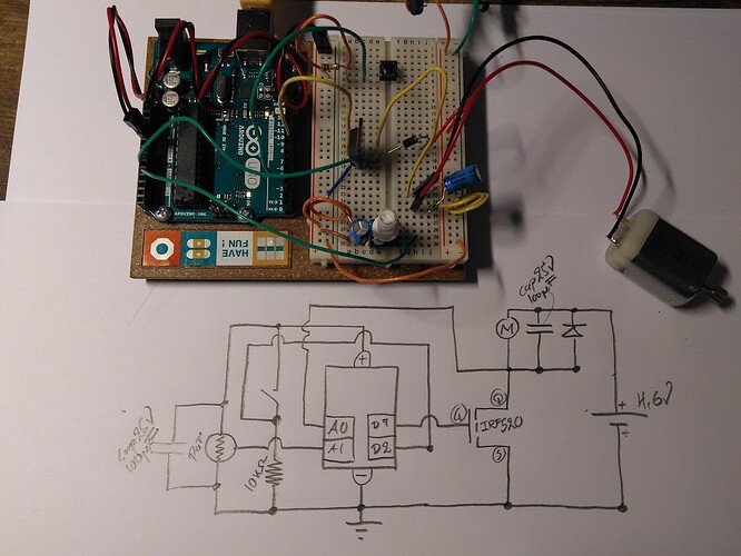 How to control speed of motorized pinwheel using a potentiometer ...