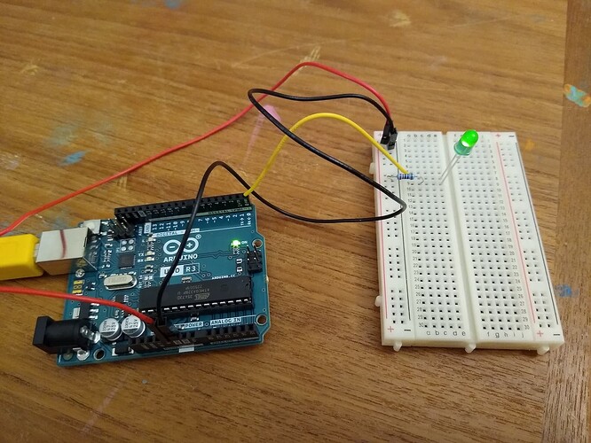 B - Pin 0 lights LED dimly