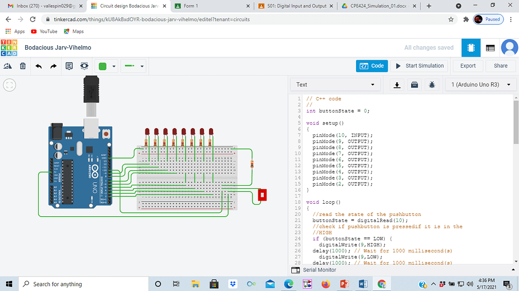Two sequence using a switch and 8LED - Programming Questions - Arduino ...