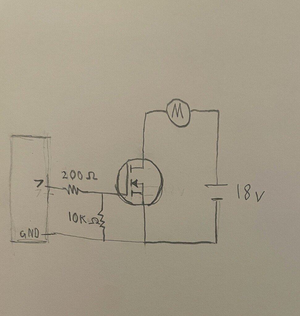 Controlling 18v motor with mosfet Motors, Mechanics, Power and CNC