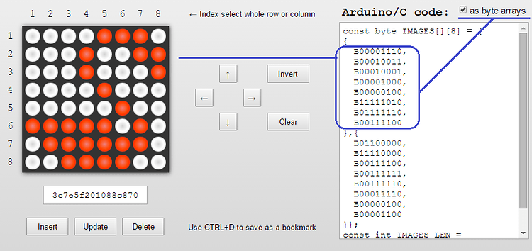 LED Matrix online editor - LEDs and Multiplexing - Arduino Forum