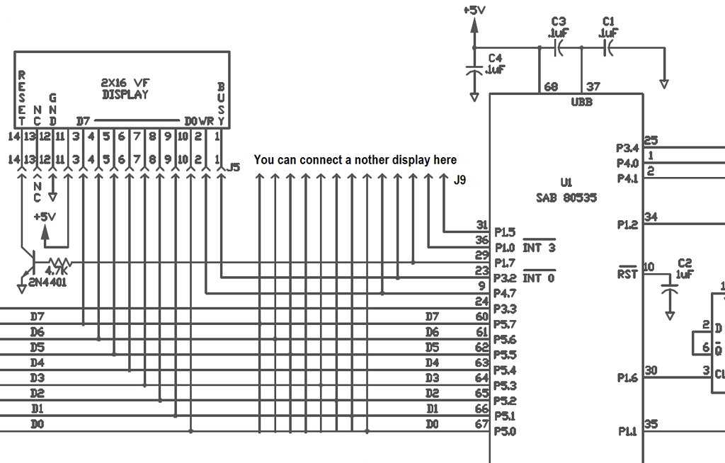 Arduino VFD display circuit