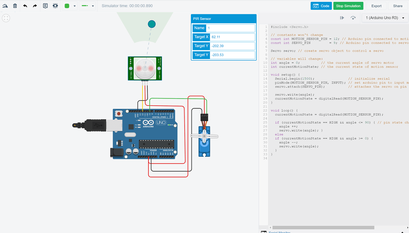 Controlling Servo Motor with Arduino and PIR Sensor - Programming ...