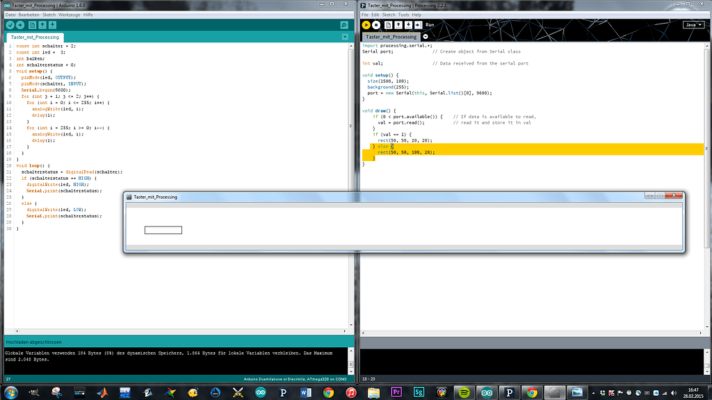 Keine Kommunikation mit Arduino und Processing? - Deutsch - Arduino Forum