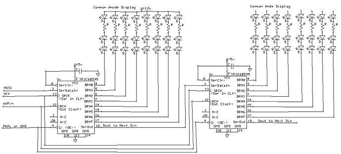 TPIC6B595 driving 12V common Anode digits.JPG